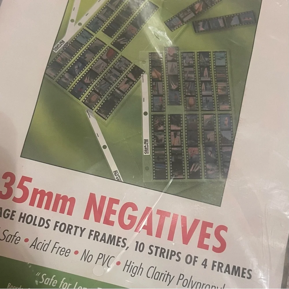 Clear-File Archival-Classic Storage Page for Negatives, 35mm - 100 Pack, New
